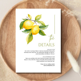 Mediterranean Italy Lemon Vibrant Wedding Details Begleitkarte