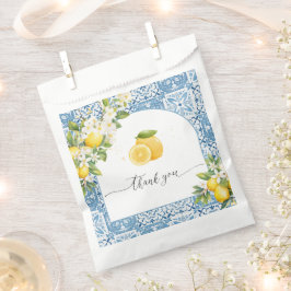 Mediterranean Lemon Baby Shower Blue Tiles Geschenktütchen