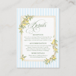 Mediterranean Lemon Coastal Wedding Details Begleitkarte