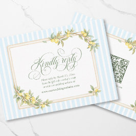 Mediterranean Lemon Coastal Wedding RSVP QR Code Begleitkarte