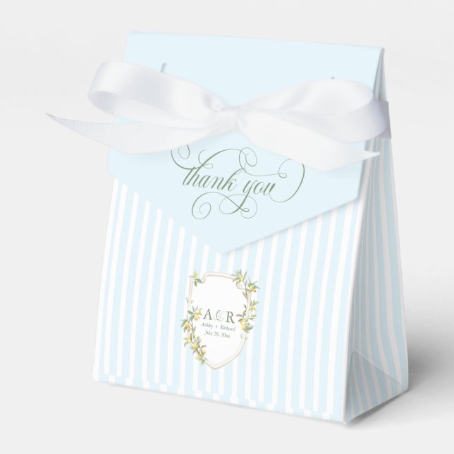 Mediterranean Lemon Crest Wedding Geschenkschachtel (Vorderseite)