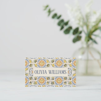 Mediterranean Lemon Tile Italian Coastal Design Visitenkarte