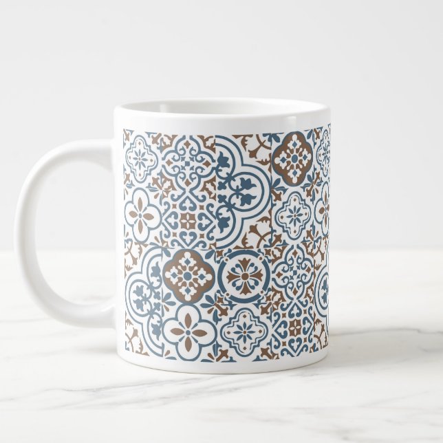 Mediterranean Moroccan Tile pattern Jumbo-Tasse (Links)