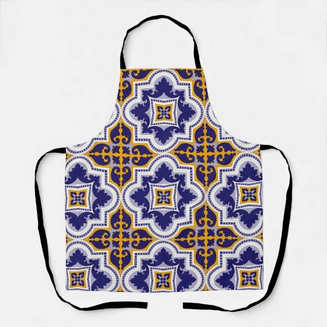 Mediterranean Pattern Kitchen Apron Schürze (Vorderseite)