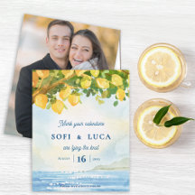 Mediterranean Photo Coastal Wedding Save the Date