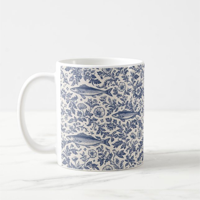 Mediterranean Sardine Chinoiserie Mug Kaffeetasse (Links)