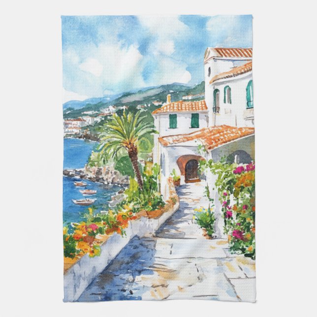 Mediterranean Summer Geschirrtuch (Vertikal)