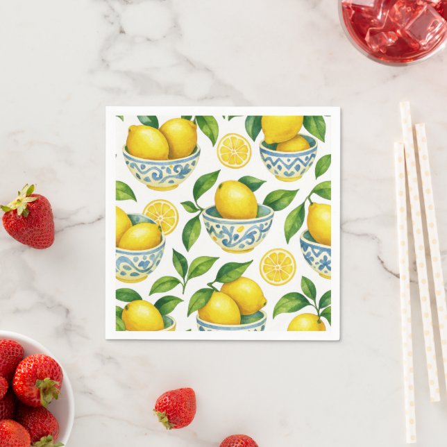 Mediterranean Summer Watercolor Serviette (Beispiel)