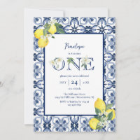 Mediterranean Tile Lemon Baby Girl Erster Geburtst