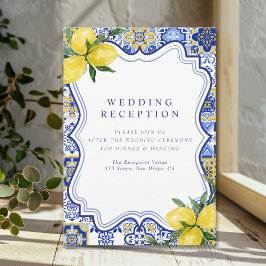 Mediterranean Tile Wedding with Lemons Begleitkarte