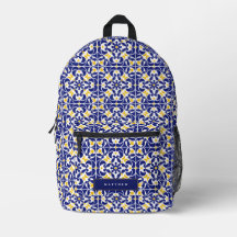 Mediterranean Tiles Blue & Yellow Pattern