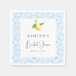 Mediterranean Tiles Lemon Brautparty Napkins Serviette