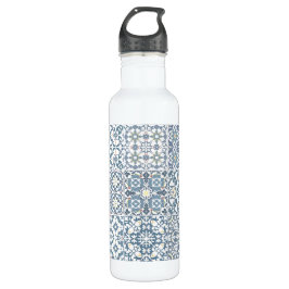 Mediterranean Tiles, Moroccan, Majolica, Azulejo Edelstahlflasche
