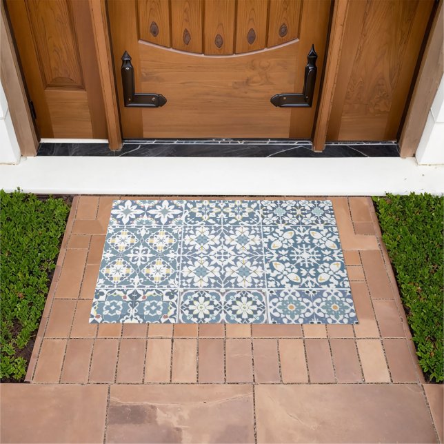 Mediterranean Tiles, Moroccan, Majolica, Azulejo Fußmatte (Außenbereich)
