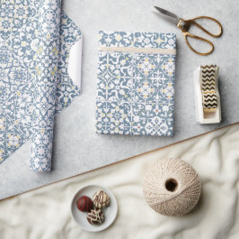 Mediterranean Tiles, Moroccan, Majolica, Azulejo Geschenkpapier