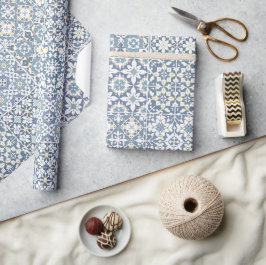 Mediterranean Tiles, Moroccan, Majolica, Azulejo Geschenkpapier