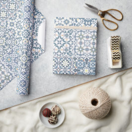 Mediterranean Tiles, Moroccan, Majolica, Azulejo Geschenkpapier
