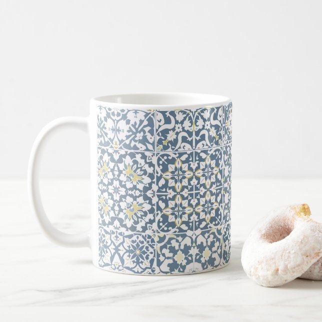 Mediterranean Tiles, Moroccan, Majolica, Azulejo Kaffeetasse (Mit Donut)