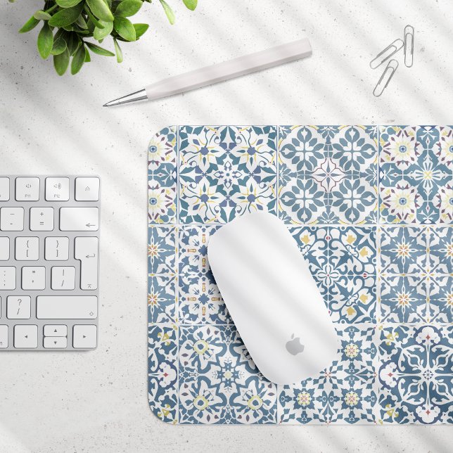 Mediterranean Tiles, Moroccan, Majolica, Azulejo Mousepad (Von Creator hochgeladen)