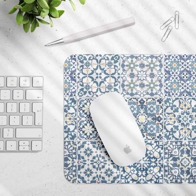 Mediterranean Tiles, Moroccan, Majolica, Azulejo Mousepad (Von Creator hochgeladen)