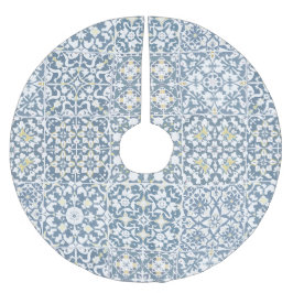Mediterranean Tiles, Moroccan, Majolica, Azulejo Polyester Weihnachtsbaumdecke