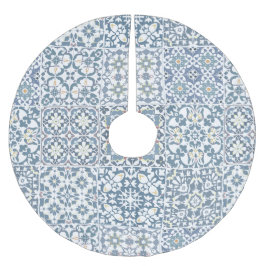 Mediterranean Tiles, Moroccan, Majolica, Azulejo Polyester Weihnachtsbaumdecke
