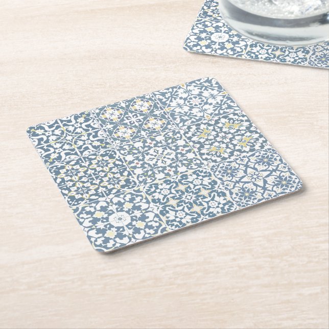 Mediterranean Tiles, Moroccan, Majolica, Azulejo Rechteckiger Pappuntersetzer (angewinkelt)