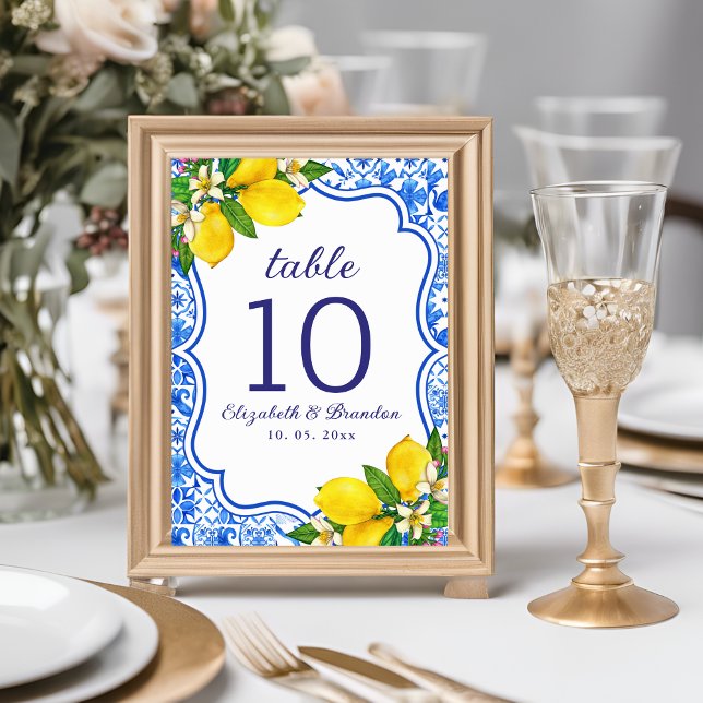 Mediterranean Tiles Summer Wedding Tischnummer (Von Creator hochgeladen)