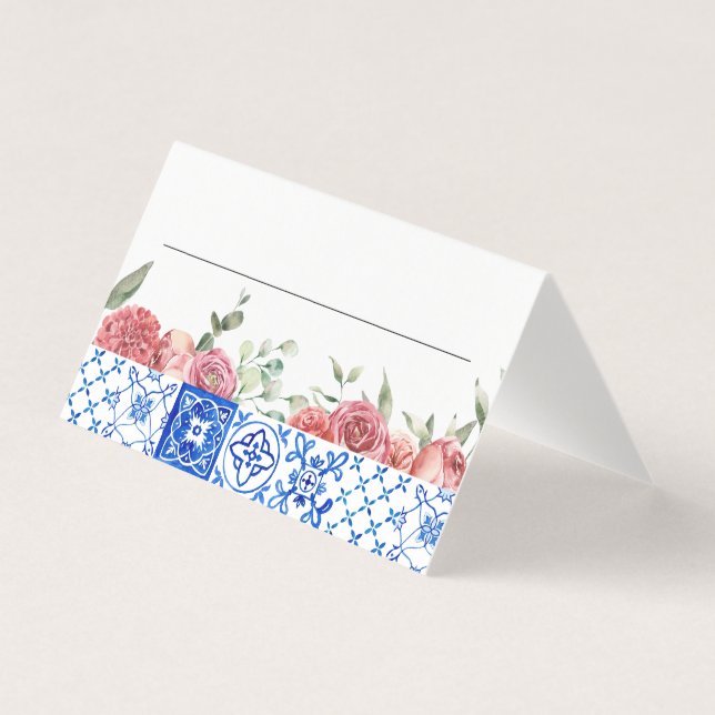 Méditerranée Italie Floral Rose Cartes de Place (Front)