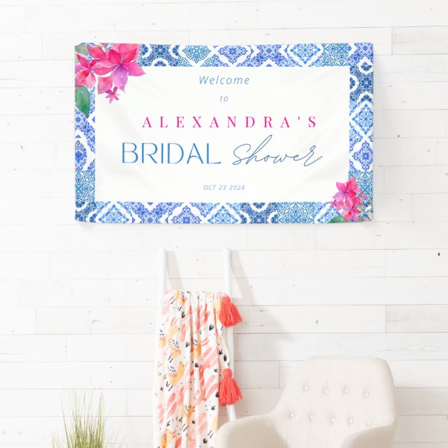 Mediterranes Amalfi Tiles Brautparty Banner (Insitu)