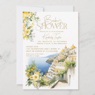 Mediterranes Italien Positano Italienische Babydus Einladung