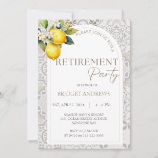 Mediterranes Lemon Tiles Renten Party Frauen Einladung