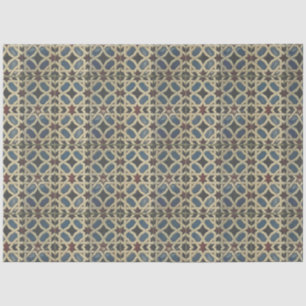 Mediterranes Mosaik Blaues Grünes Dekoupage Tissue Seidenpapier
