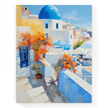 Mediterranes Spiral-Notebook im Stile der Küste