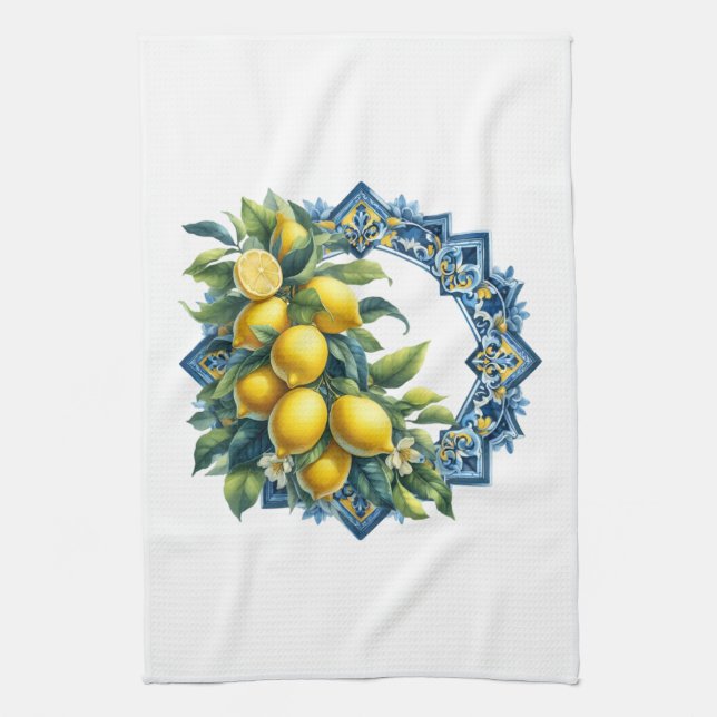 Mediterranian Lemons Geschirrtuch (Vertikal)