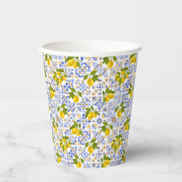 Mediterrenean Citrus Lemon pattern Paper Cups Pappbecher