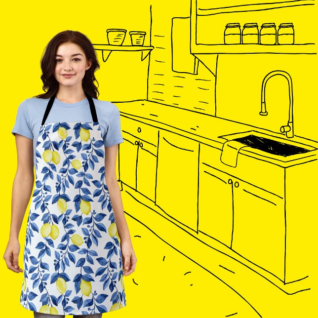 Mediterrenean Citrus Lemon pattern Schürze (Von Creator hochgeladen)