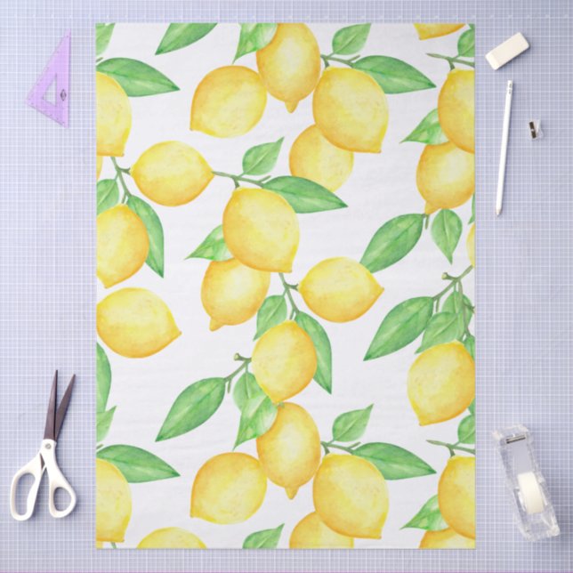 Mediterrenean Citrus Lemon pattern Seidenpapier (Basteln)