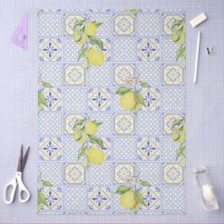 Mediterrenean Citrus Lemon pattern Seidenpapier