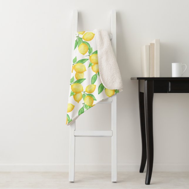 Mediterrenean Citrus Lemon pattern Sherpadecke (Beispiel)