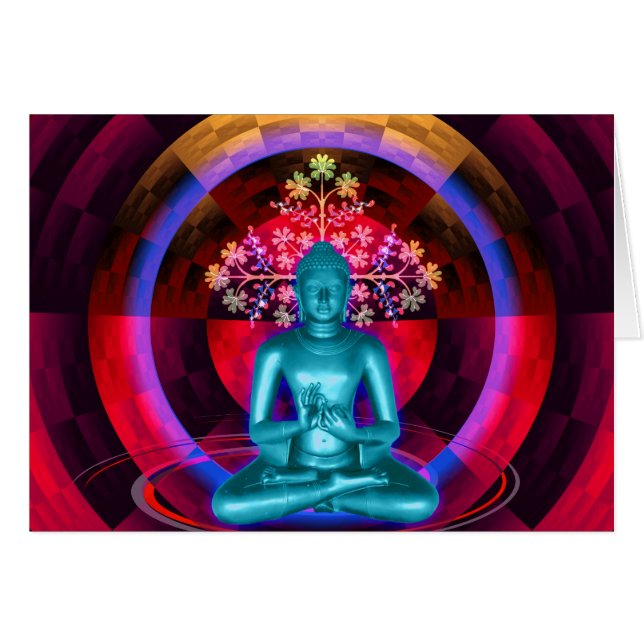 Meditieren der Buddha-Karte (Vorderseite (Horizontal))