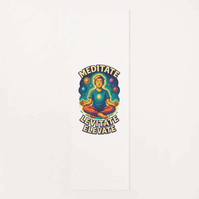 "Meditieren. Levitate. Elevate." - Kosmische Energ Yogamatte (Vorderseite)