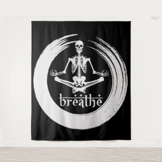 Meditieren von Skelett Wandteppich