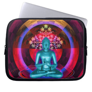Meditierende blaue Buddha-Laptop-Hülse Laptopschutzhülle