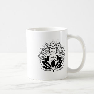 Meditierende Katze Lotusblume Zen Yoga-Enthusiast  Kaffeetasse