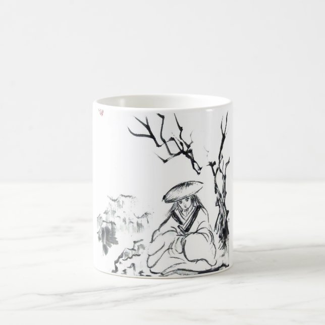 Meditierende Samurai-Tasse Kaffeetasse (Mittel)