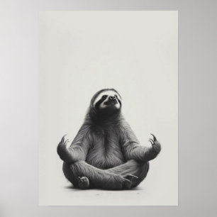 Meditierende Schläge in Lotus-Position Poster
