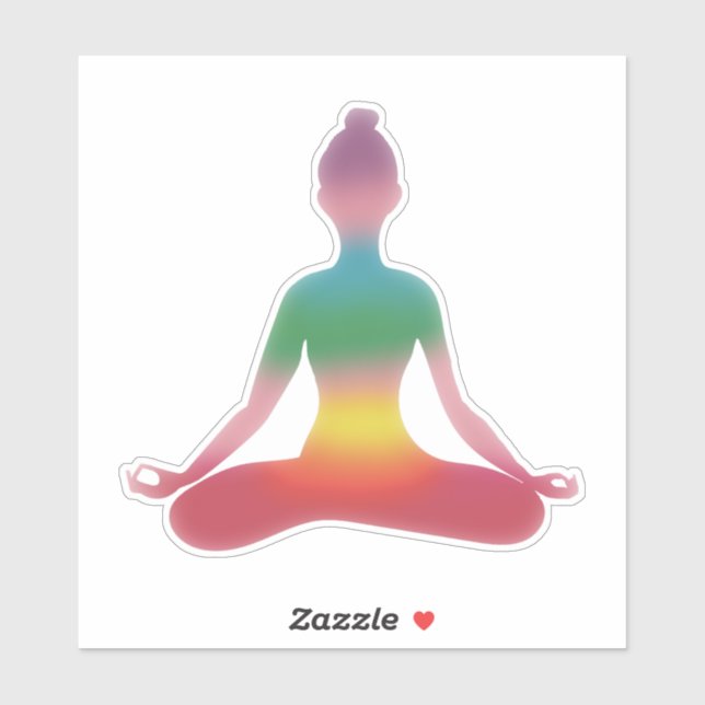 Meditierende Yoga-Kunst  Aufkleber (Blatt)