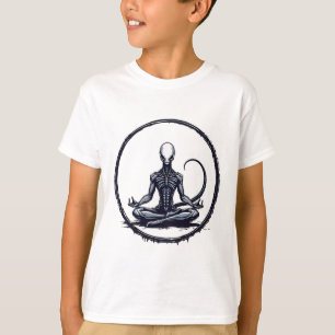 meditierender Außerirdischer lustige Sci-Fi-Horror T-Shirt