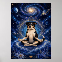 Meditierender Dreifarbenhund Kosmisches Zen Yoga M